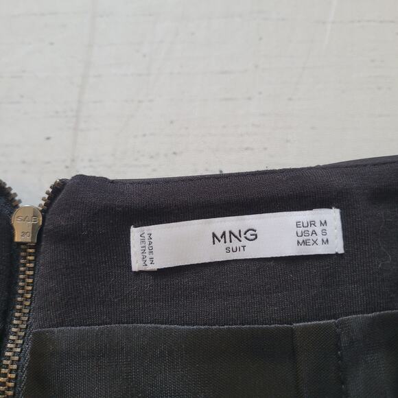 MNG Suit Size S Black Panel Pencil Skirt Back Zip Knee Length Professional - Picture 8 of 9